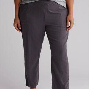 Caslon Grey Linen Blend Cropped Pants Size 1X